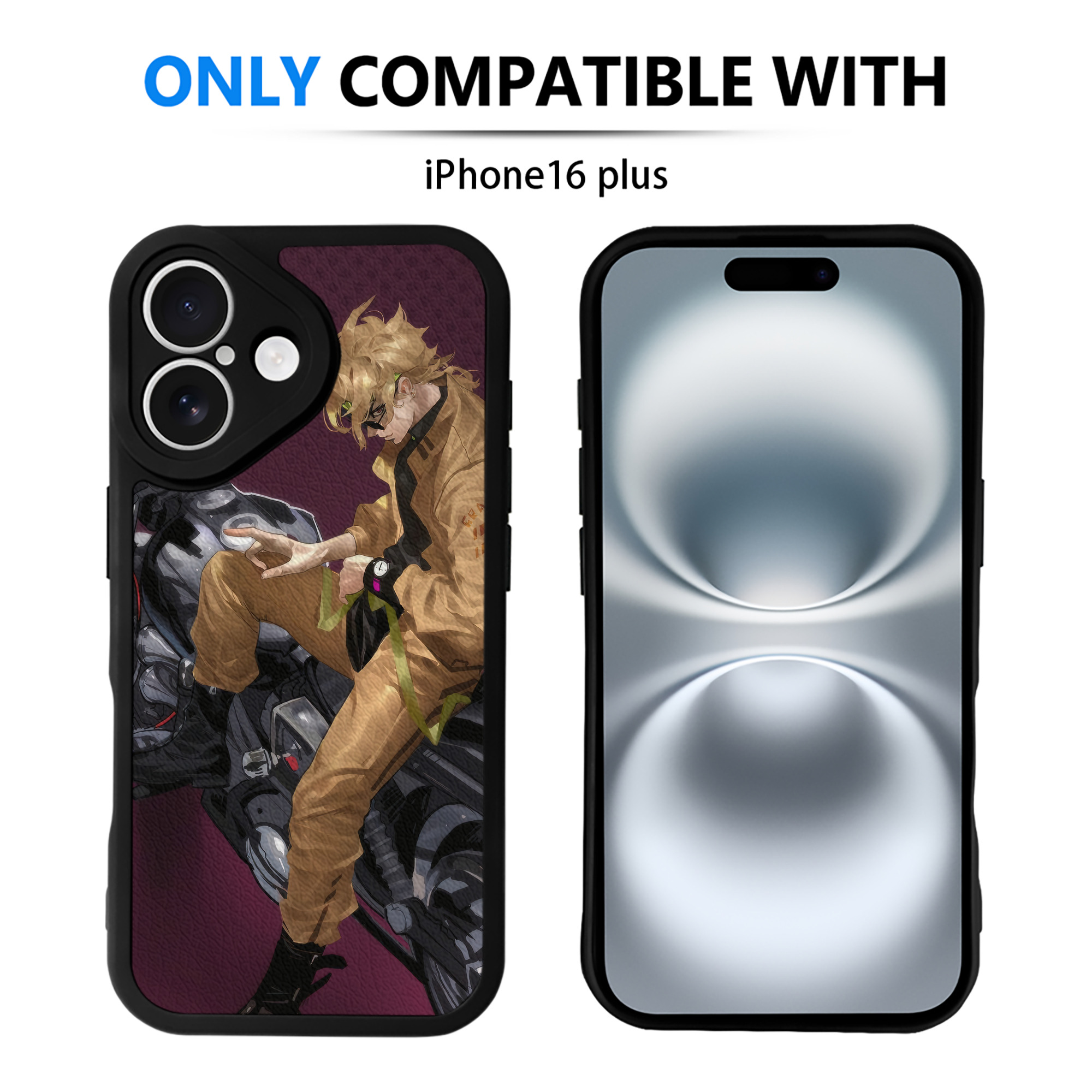 （画像用） ジョジョの奇妙な冒険 JoJo's Bizarre Adventure 【iPhone 16シリーズ対応】シリコンスマホケース（レザー調） 材質：シリコン